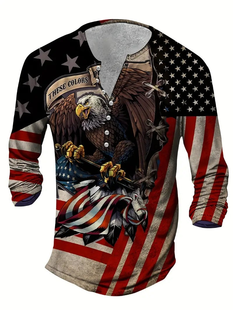 Men's Digital Printing Casual Long Sleeve